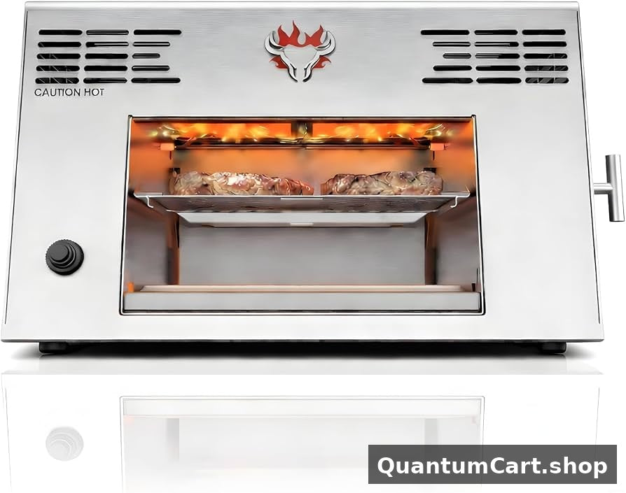 QuantumCart 1500°F Ultra-High Heat Infrared Propane Steak Grill