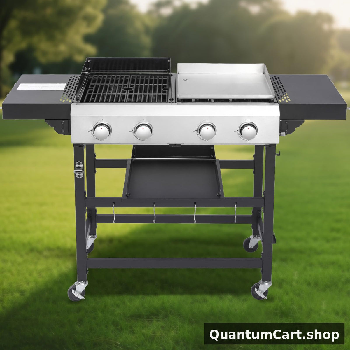 QuantumCart 4-Burner Propane Gas Grill and Griddle Combo