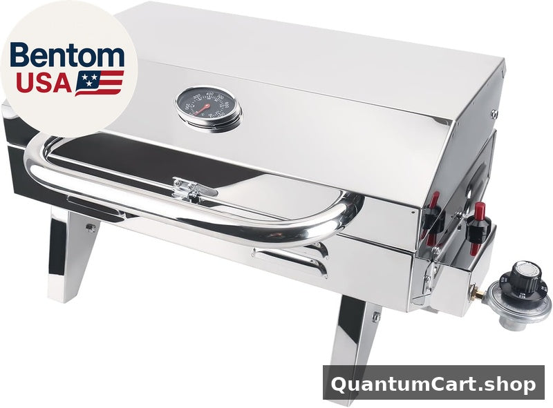 QuantumCart Marine-Grade 304 Stainless Steel Portable BBQ Grill