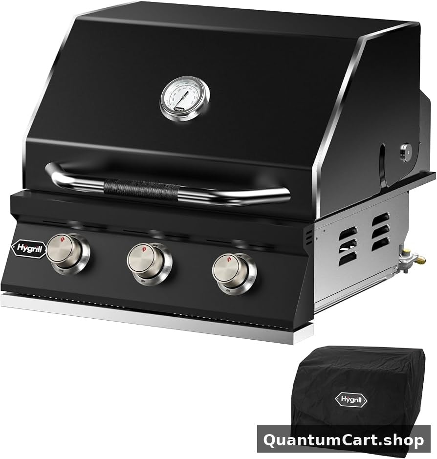 QuantumCart Heavy-Duty 3-Burner Built-In Gas Grill Head